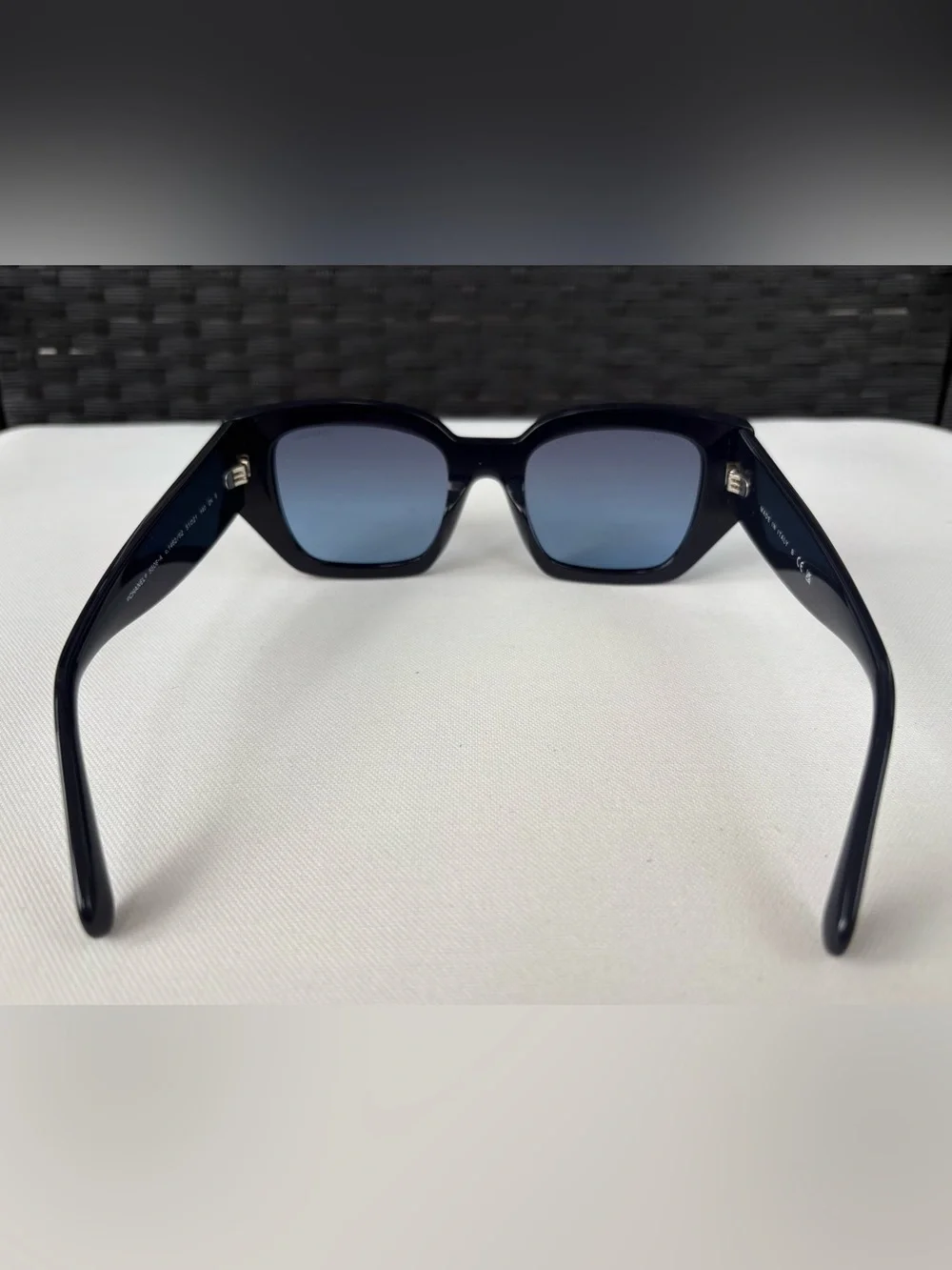 CHANEL Large Navy Blue Cat Eye Sunglasses